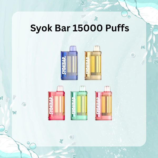 Syok Bar 15000 Puffs disposable vape transparent tank view