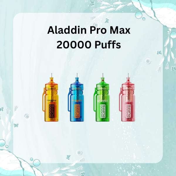 Aladdin Pro Max 20000 Puffs disposable vape with mesh coil and adjustable airflow