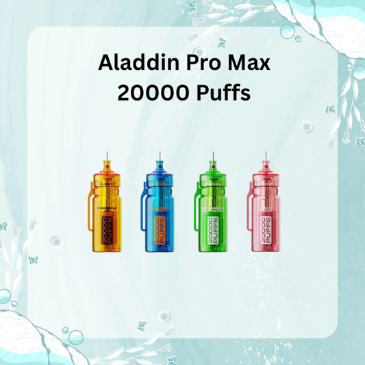 Aladdin Pro Max 20000 Puffs disposable vape with mesh coil and adjustable airflow