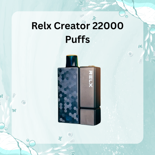 Relx Creator 22000 Puffs disposable vape with LED emoji screen